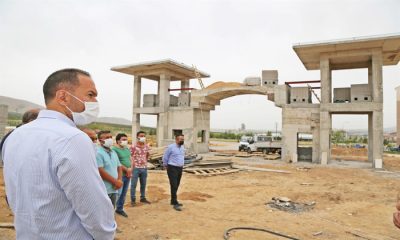 Başkan Özdemir Yeni Şehir Mezarlığındaki Çalışmaları Yerinde İnceledi
