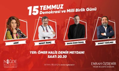 Niğde Valiliği ve Niğde Belediyesi’nden ’15 Temmuz Demokrasi ve Milli Birlik Günü’ Anma Etkinliği