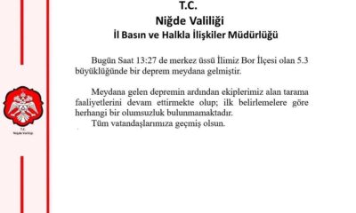 Niğde Valiliğinden açıklama…