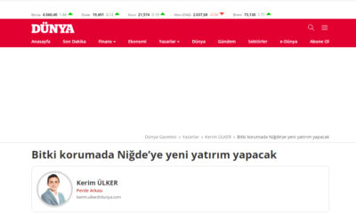 OYAK, bitki korumada Niğde’ye yatırım yapacak