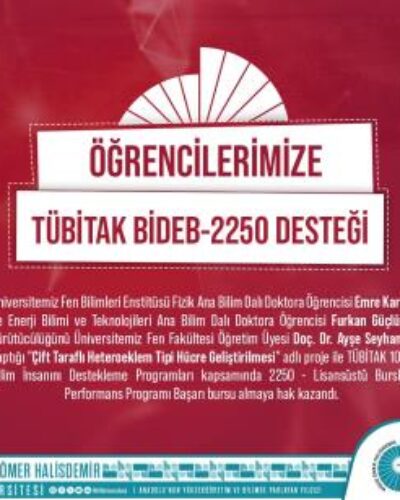 NİĞDE ÖMER HALİSDEMİR ÜNİVERSİTESİ ÖĞRENCİLERİ, YERLİ GÜNEŞ HÜCRELERİ PROJESİYLE TÜBİTAK’TAN BURS KAZANDI