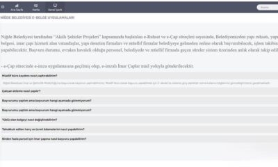 NİĞDE BELEDİYESİ’NİN “E-RUHSAT” VE “E-ÇAP” UYGULAMALARI 3 AYDA 700 BAŞVURU ALDI