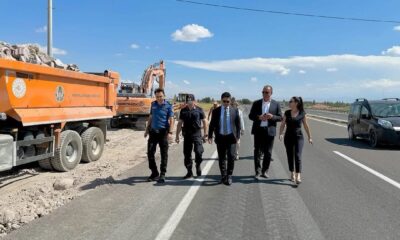 KAYMAKAM BAĞIŞ VE BAŞKAN DOYGUN YOL ÇALIŞMALARINI İNCELEDİ