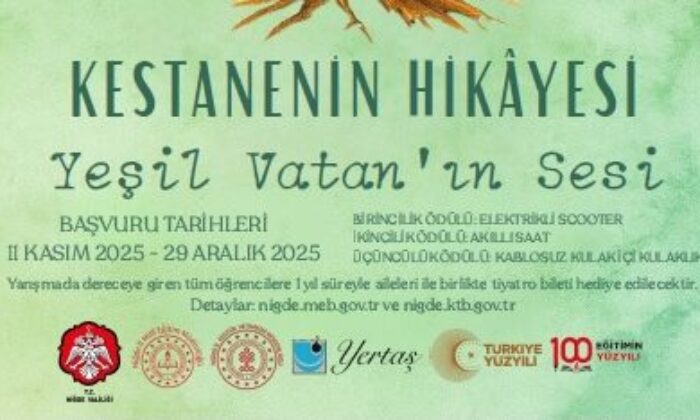 NİĞDE’DE “GELECEĞE NEFES OL, SEVDAMIZ YEŞİL VATAN” TEMALI HİKÂYE YARIŞMASI DÜZENLENİYOR