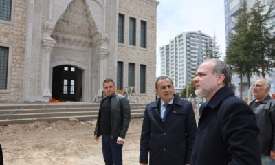 REKTÖR HASAN USLU ŞAHNUR YAPRAK CAMİİ’NDE İNCELEMELERDE BULUNDU